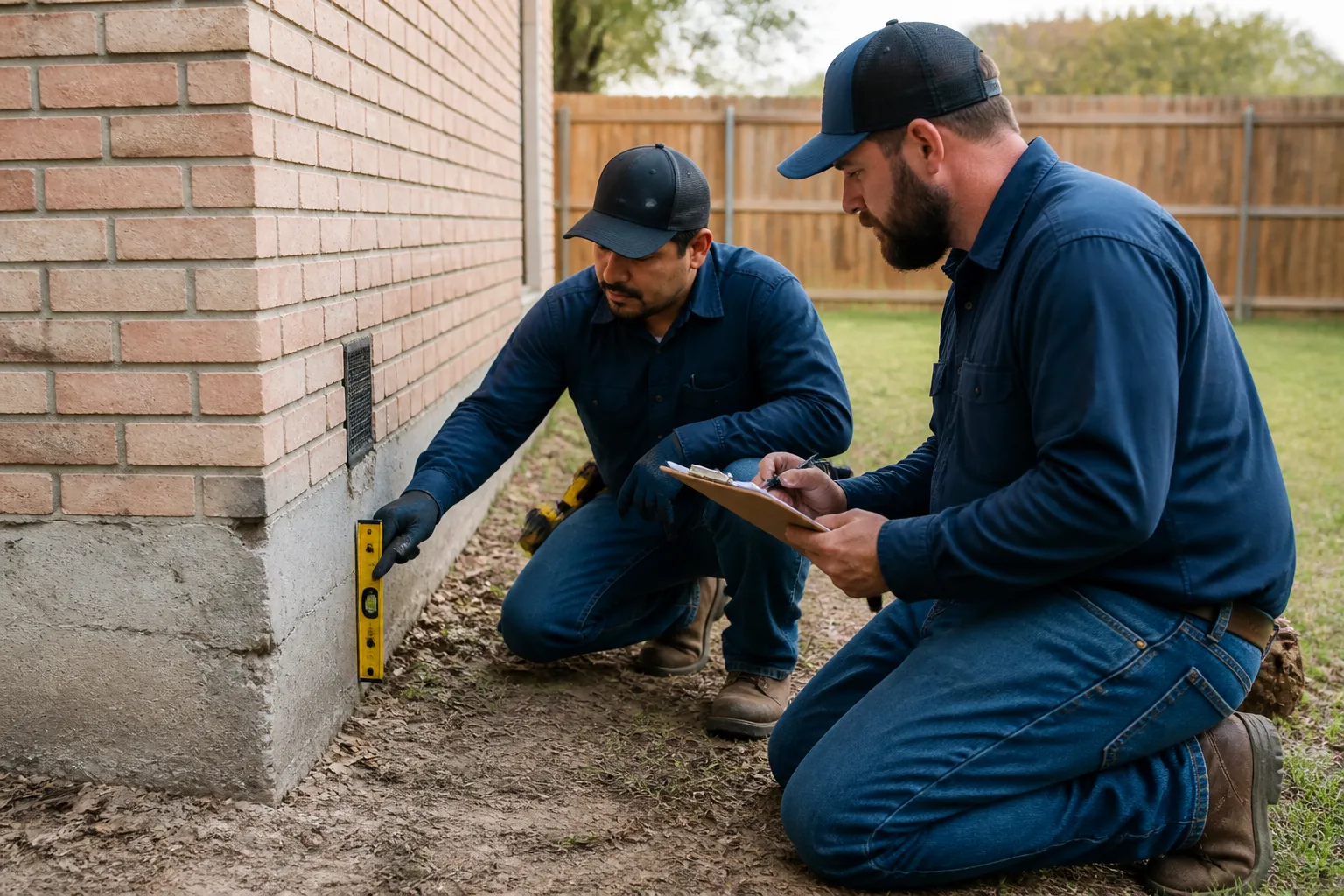 Foundation Repair Team at Work